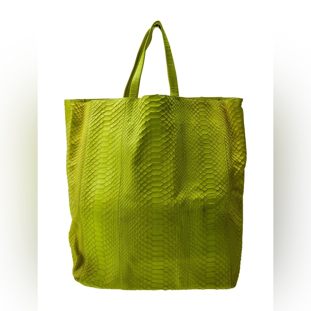 Green Textured Tote Bag